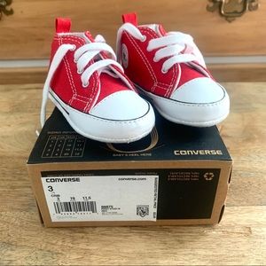 Red Infant Converse Chuck Taylor Sneakers sz 3